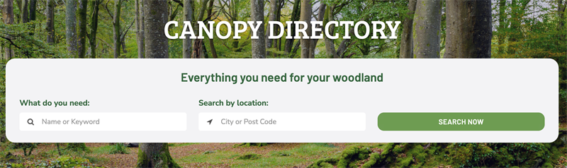 screenshot of directory page